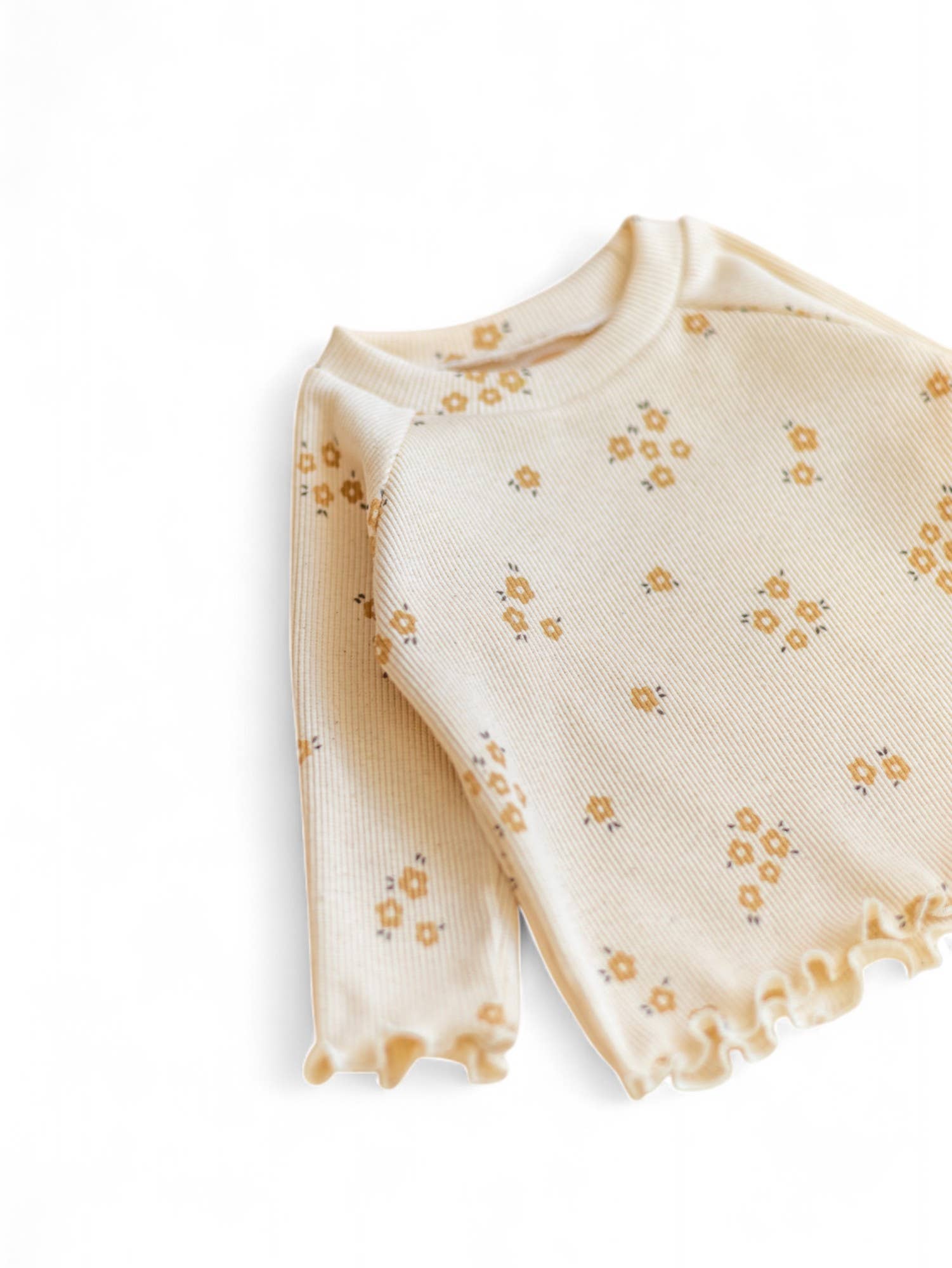 Maglia a costine con fantasia floreale
