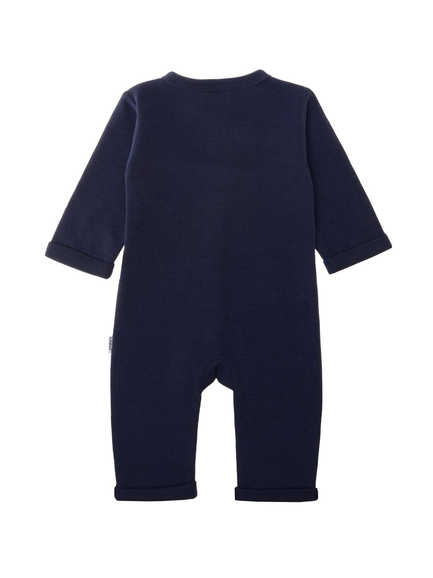Tutina in cotone a costine con bottoni - blu