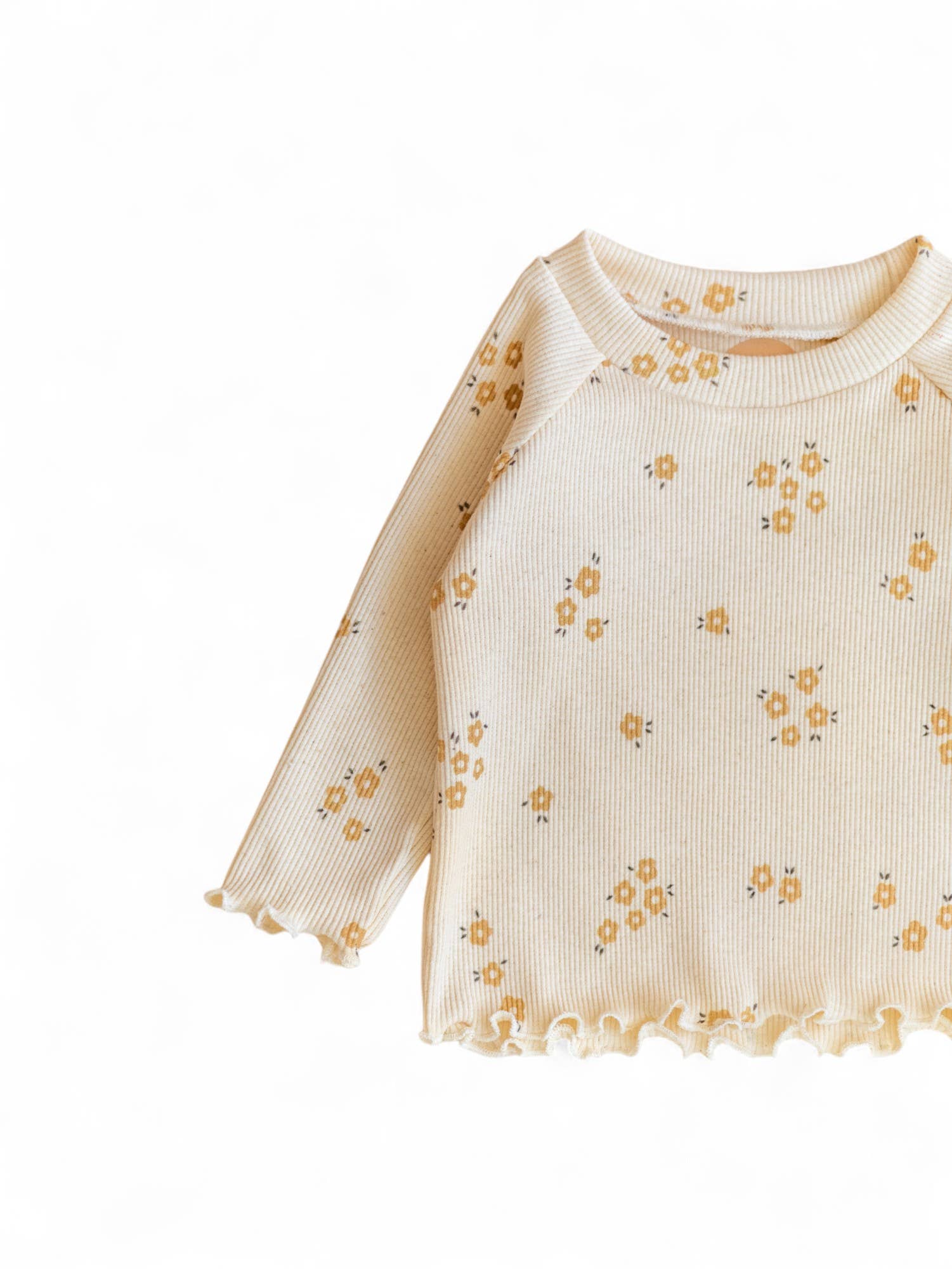 Maglia a costine con fantasia floreale
