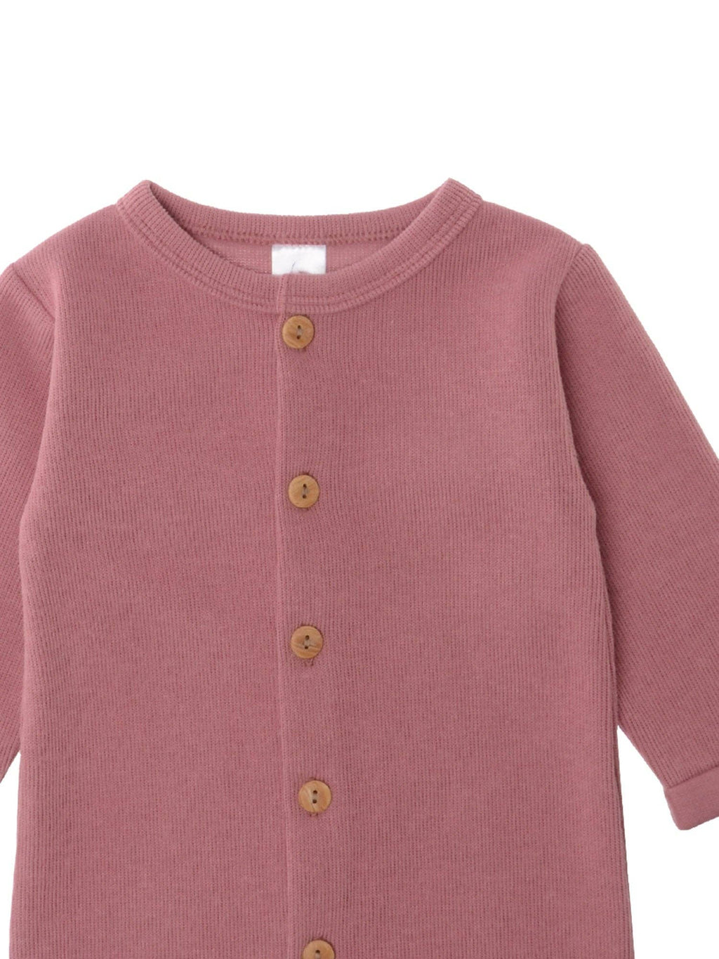 Tutina in cotone a costine con bottoni - rosa