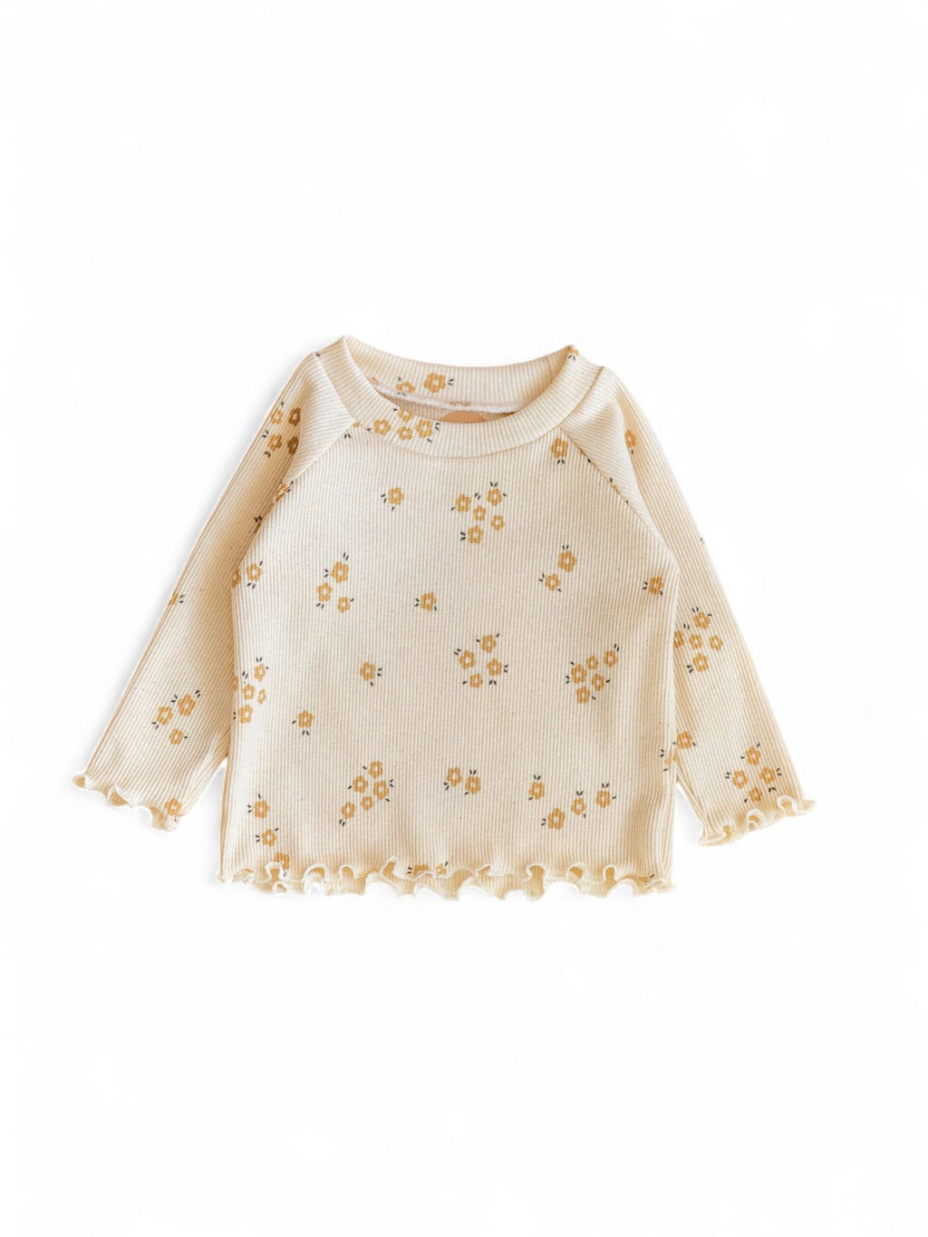 Maglia a costine con fantasia floreale