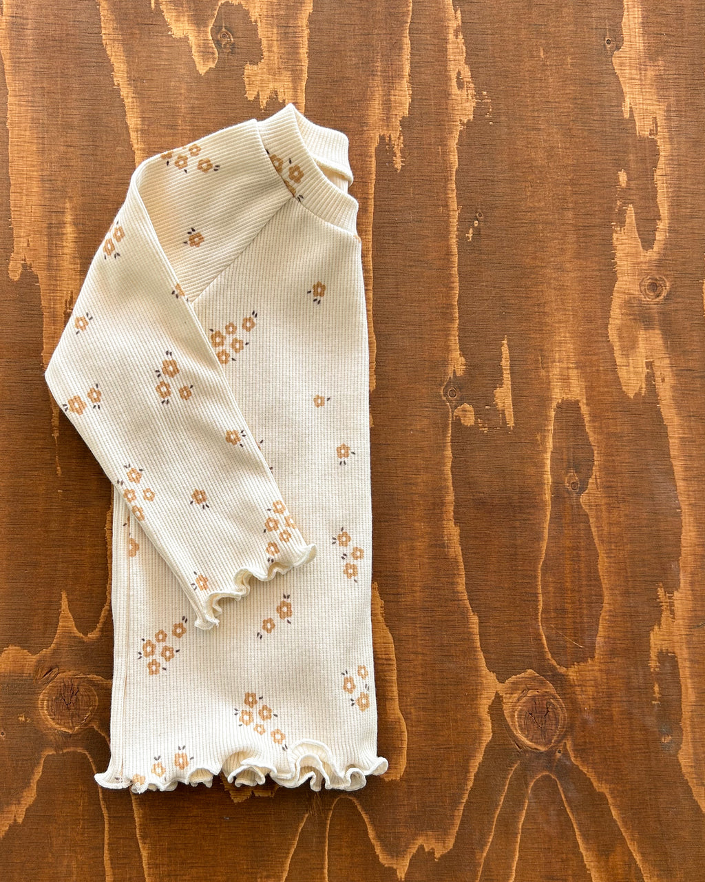 Maglia a costine con fantasia floreale